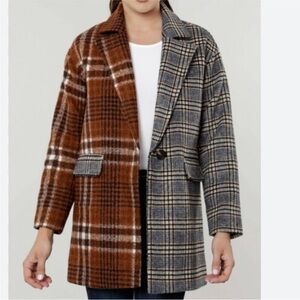 Plaid Wool Blazer Coat